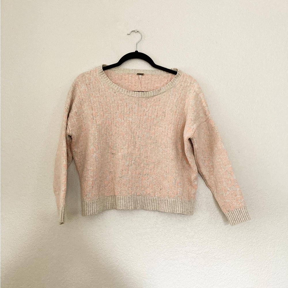 Free people Cropped Coral Leopard Cardigan